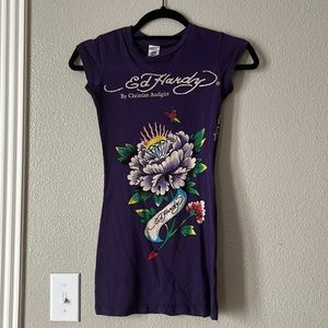 Purple Fitted Ed Hardy Tee
